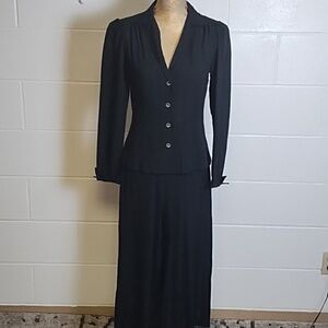 Sweet Inspirations Vintage Black 2 Piece Skirt & Blouse Shacket Classic